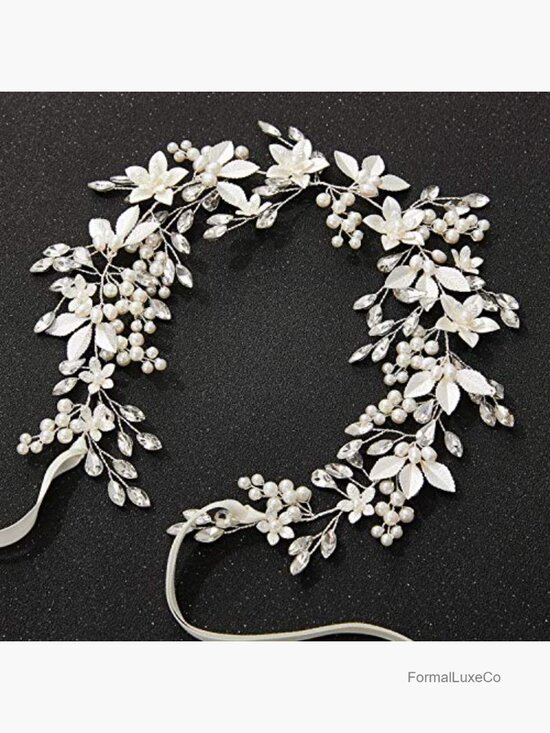 Handmade Rhinestone Pearl Wedding Headpiece Hair Accessory main image 6
